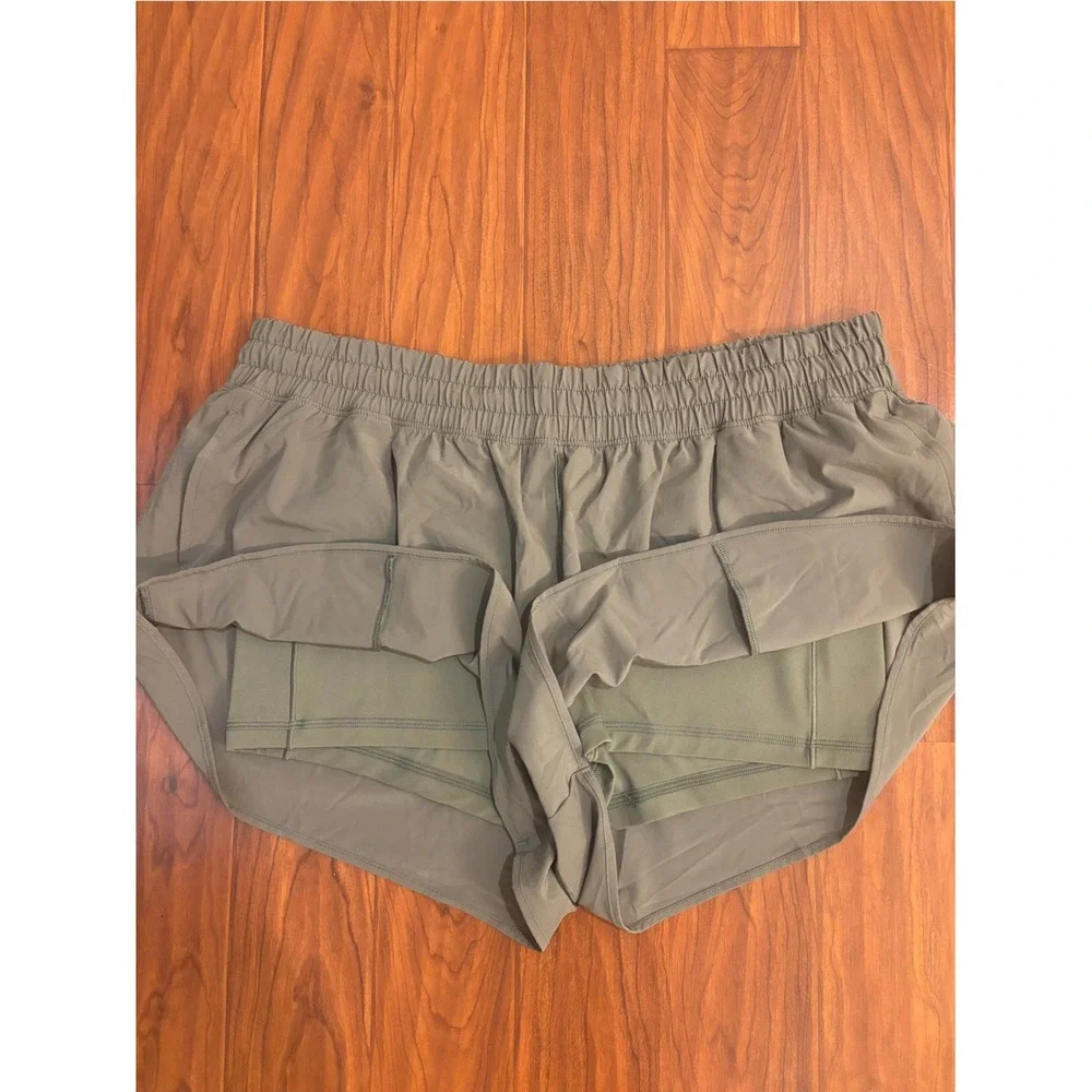 NWT Aerie Athletic Shorts Women XL Olive Green Built in Liner Elastic Waist